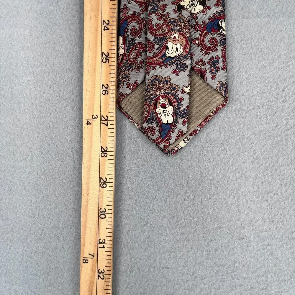 Balancine Disney The Tie Works Necktie Paisley Mickey Silk Made In USA Mens Tie